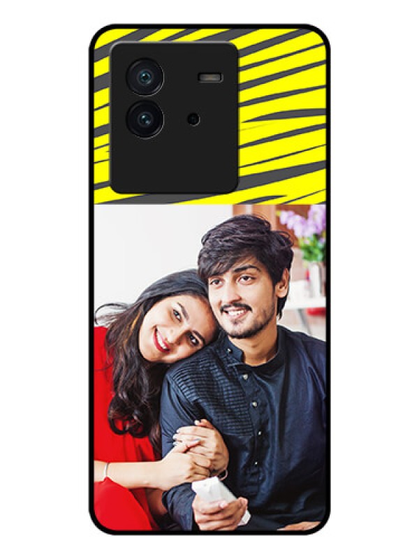 Custom iQOO Neo 6 5G Photo Printing on Glass Case - Yellow Abstract Design