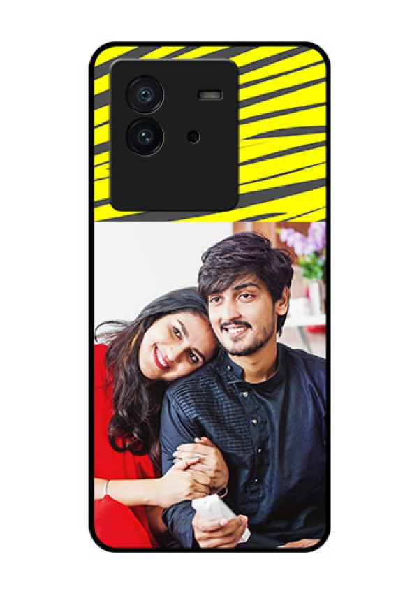 iQOO Neo 6 5G Photo Printing on Glass Case - Yellow Abstract Design