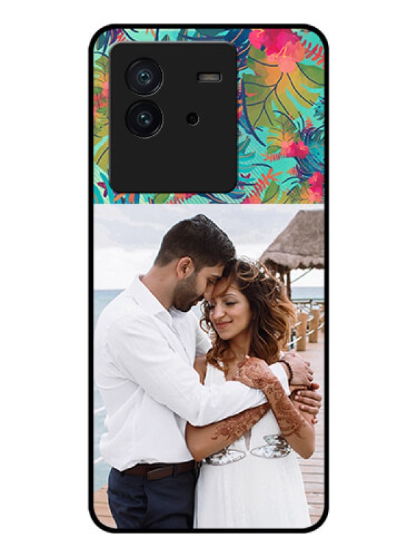 Custom iQOO Neo 6 5G Photo Printing on Glass Case - Watercolor Floral Design