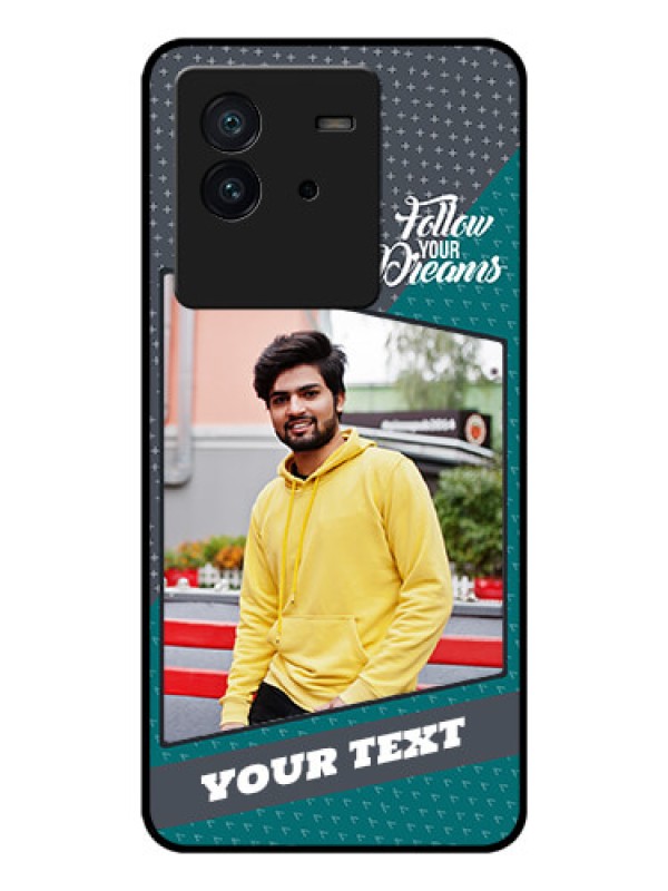 Custom iQOO Neo 6 5G Personalized Glass Phone Case - Background Pattern Design with Quote