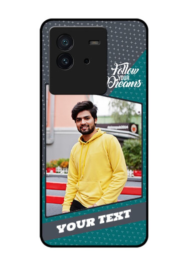 iQOO Neo 6 5G Personalized Glass Phone Case - Background Pattern Design with Quote