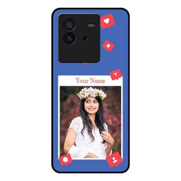 iQOO Neo 6 5G Custom Glass Phone Case - Like Share And Comment Design