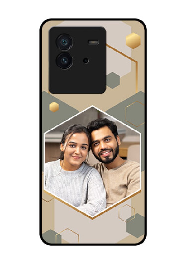 iQOO Neo 6 5G Photo Printing on Glass Case - Stylish Hexagon Pattern Design
