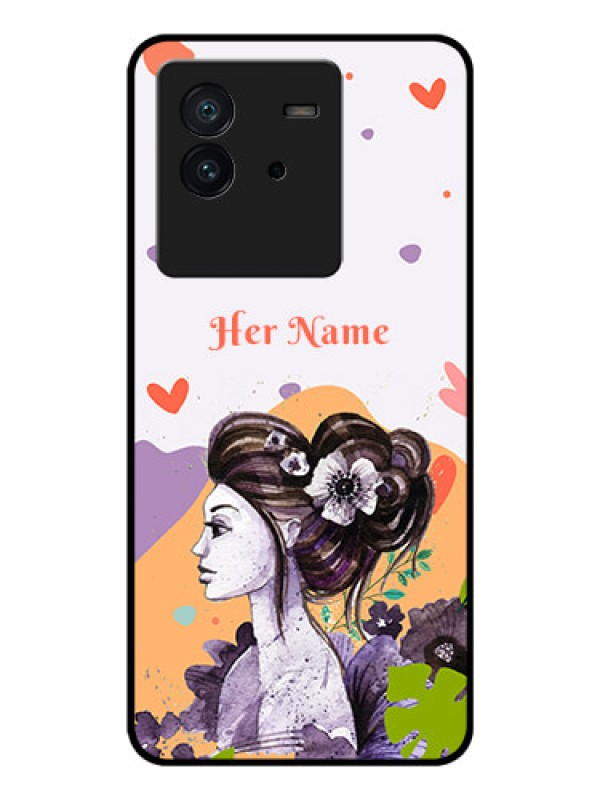 Custom iQOO Neo 6 5G Personalized Glass Phone Case - Woman And Nature Design