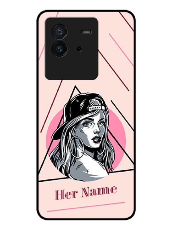 Custom iQOO Neo 6 5G Personalized Glass Phone Case - Rockstar Girl Design