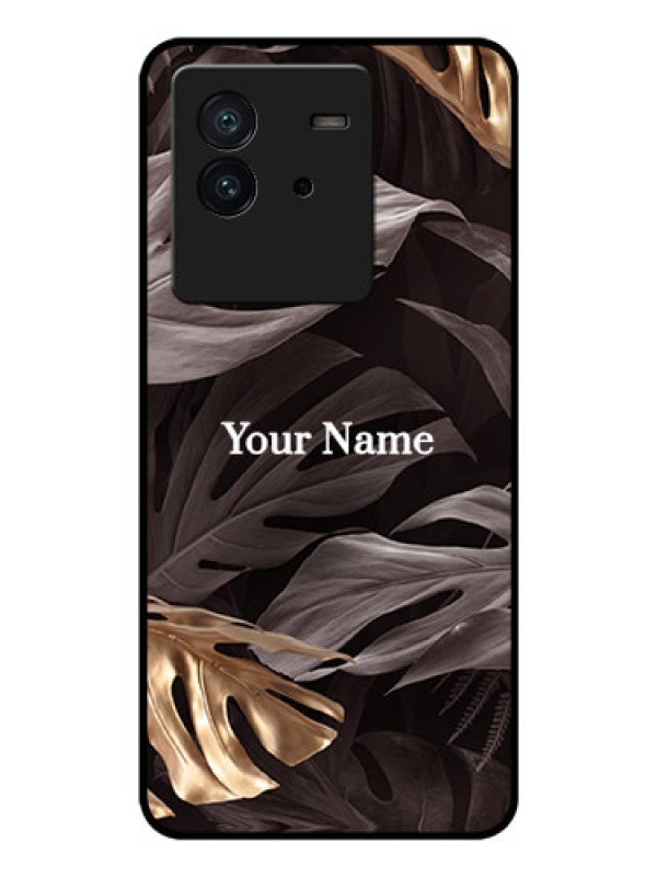 Custom iQOO Neo 6 5G Personalised Glass Phone Case - Wild Leaves digital paint Design