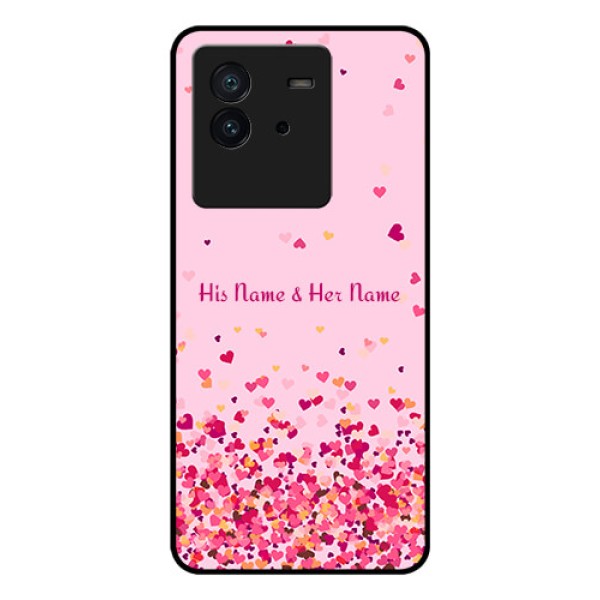 iQOO Neo 6 5G Photo Printing on Glass Case - Floating Hearts Design