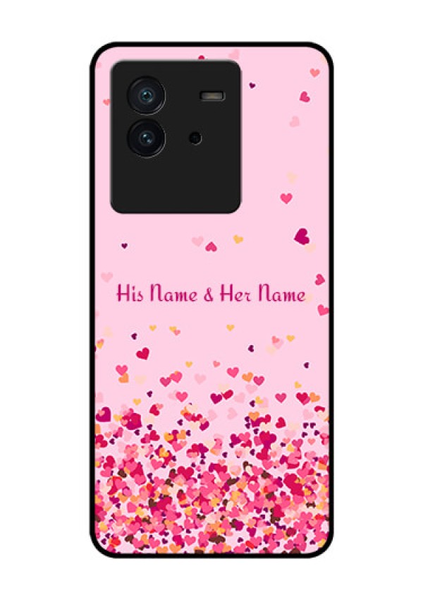 iQOO Neo 6 5G Photo Printing on Glass Case - Floating Hearts Design