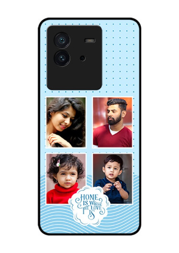 iQOO Neo 6 5G Custom Glass Phone Case - Cute love quote with 4 pic upload Design