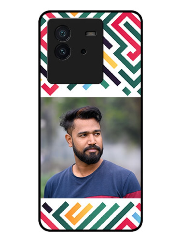 Custom iQOO Neo 6 5G Personalized Glass Phone Case - Colorful Maze Pattern Design