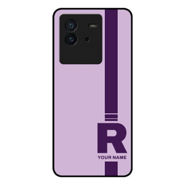 iQOO Neo 6 5G Photo Printing on Glass Case - Simple dual tone stripe with name Design iQOO Neo 6 5G Photo Printing on Glass Case - Simple dual tone stripe with name Design