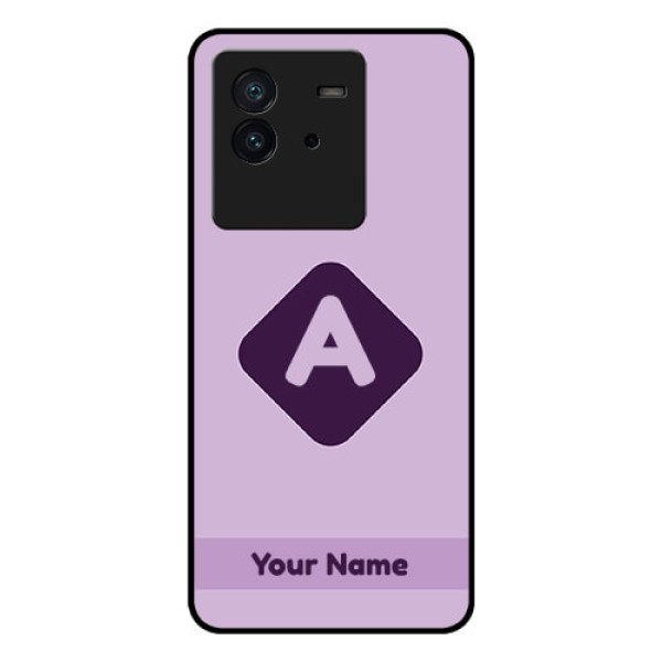 iQOO Neo 6 5G Custom Glass Mobile Case - Custom Letter in curved badge Design iQOO Neo 6 5G Custom Glass Mobile Case - Custom Letter in curved badge Design