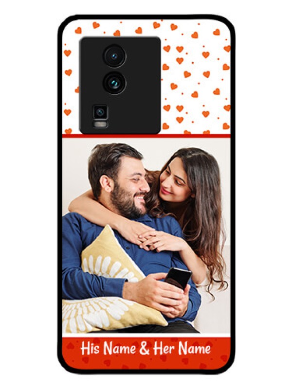 Custom iQOO Neo 7 5G Custom Glass Phone Case - Orange Love Symbol Design
