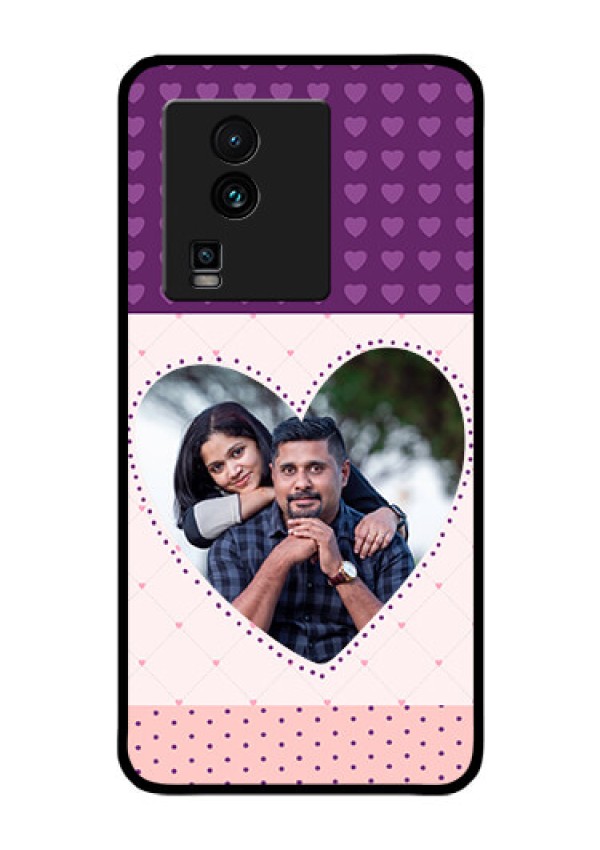 iQOO Neo 7 5G Custom Glass Phone Case - Violet Love Dots Design
