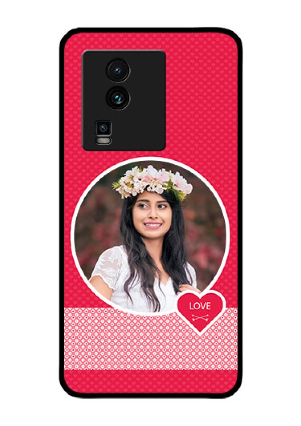 iQOO Neo 7 5G Personalised Glass Phone Case - Pink Pattern Design