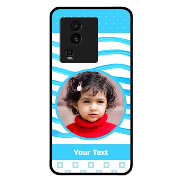 iQOO Neo 7 5G Custom Glass Phone Case - Simple Blue Case Design