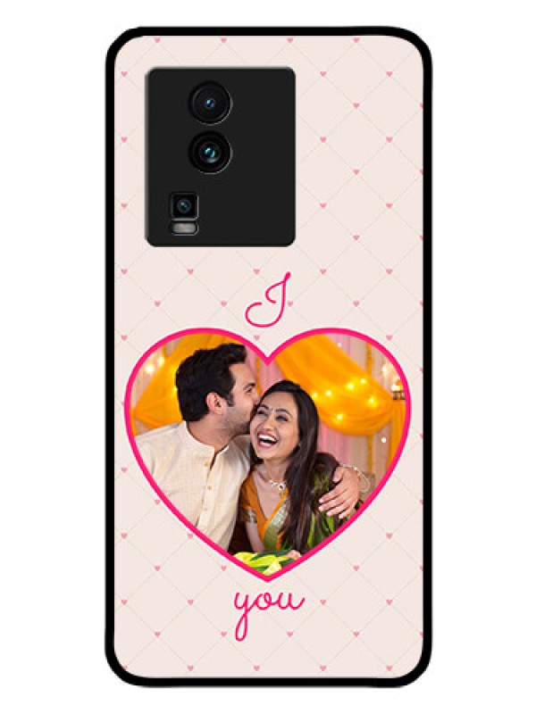 Custom iQOO Neo 7 5G Custom Glass Mobile Case - Heart Shape Design