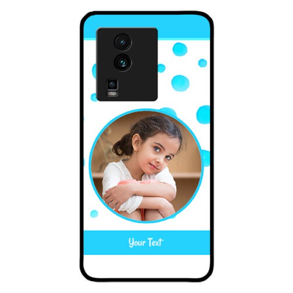 iQOO Neo 7 5G Photo Printing on Glass Case - Blue Bubbles Pattern Design iQOO Neo 7 5G Photo Printing on Glass Case - Blue Bubbles Pattern Design