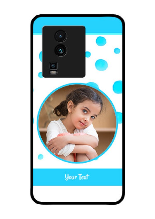 iQOO Neo 7 5G Photo Printing on Glass Case - Blue Bubbles Pattern Design