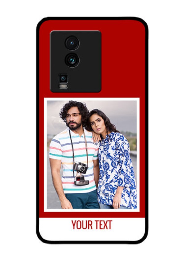 iQOO Neo 7 5G Personalized Glass Phone Case - Simple Red Color Design