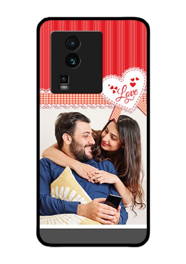 iQOO Neo 7 5G Custom Glass Mobile Case - Red Love Pattern Design