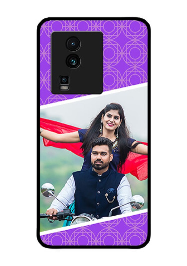 iQOO Neo 7 5G Custom Glass Phone Case - Violet Pattern Design