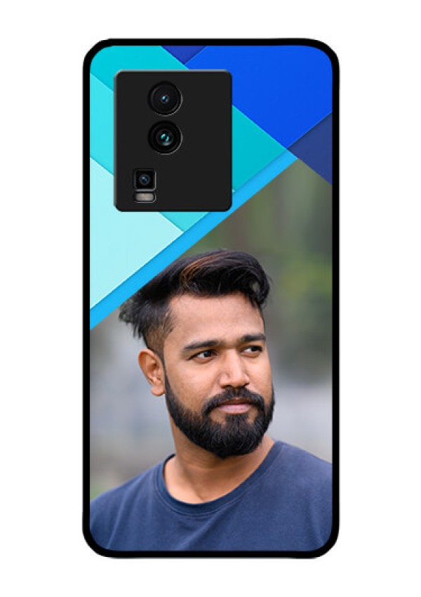 iQOO Neo 7 5G Custom Glass Phone Case - Blue Pattern Design