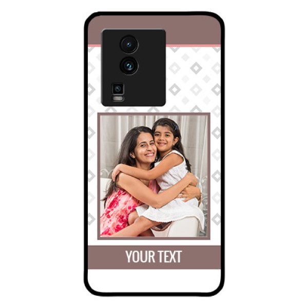 iQOO Neo 7 5G Photo Printing on Glass Case - Simple Diamond Design