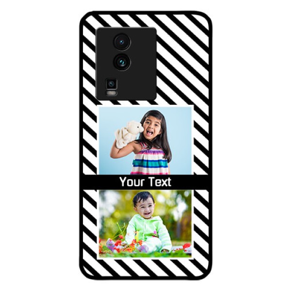 iQOO Neo 7 5G Photo Printing on Glass Case - Black And White Stripes Design