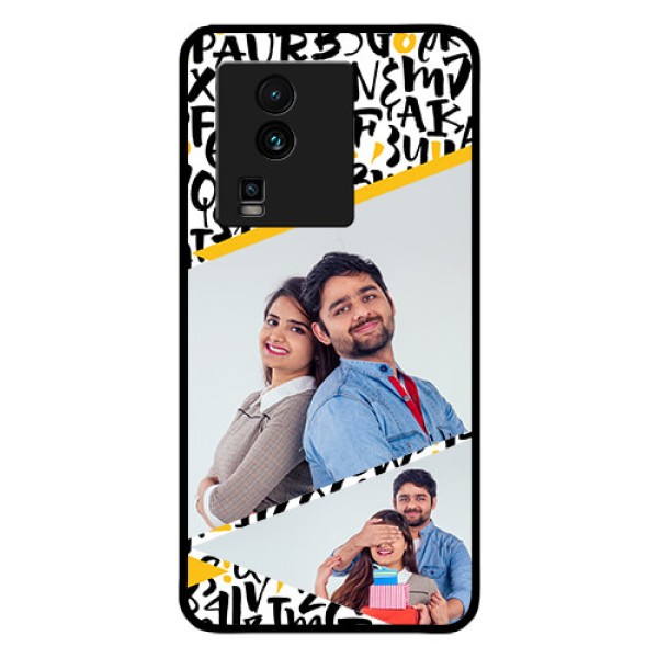 iQOO Neo 7 5G Custom Glass Mobile Case - Letters Pattern Design