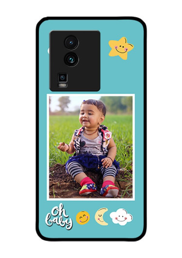 iQOO Neo 7 5G Personalized Glass Phone Case - Smiley Kids Stars Design
