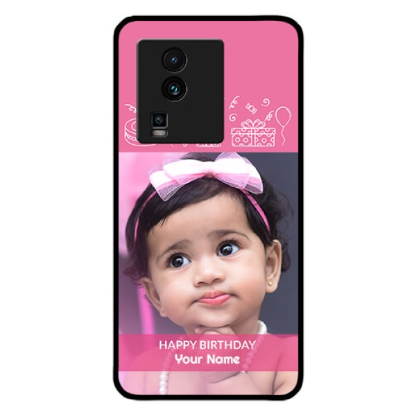 iQOO Neo 7 5G Photo Printing on Glass Case - with Birthday Line Art Design