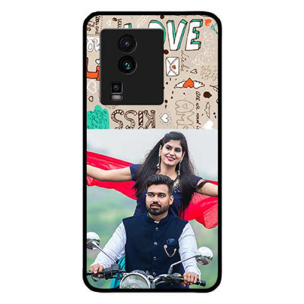 iQOO Neo 7 5G Custom Glass Phone Case - Love Doodle Pattern