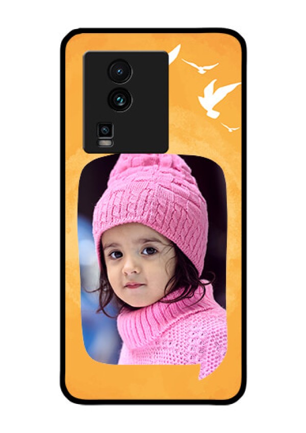iQOO Neo 7 5G Personalized Glass Phone Case - Water Color Design with Bird Icons