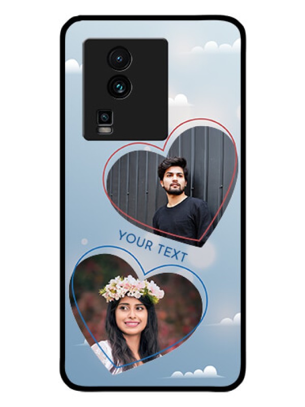 Custom iQOO Neo 7 5G Custom Glass Mobile Case - Blue Color Couple Design