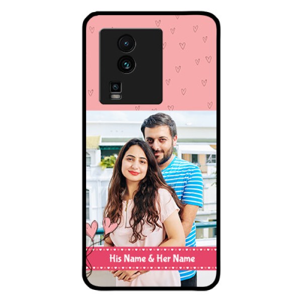 iQOO Neo 7 5G Personalized Glass Phone Case - Love Design Peach Color