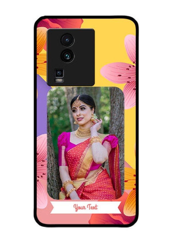 iQOO Neo 7 5G Custom Glass Mobile Case - 3 Image With Vintage Floral Design