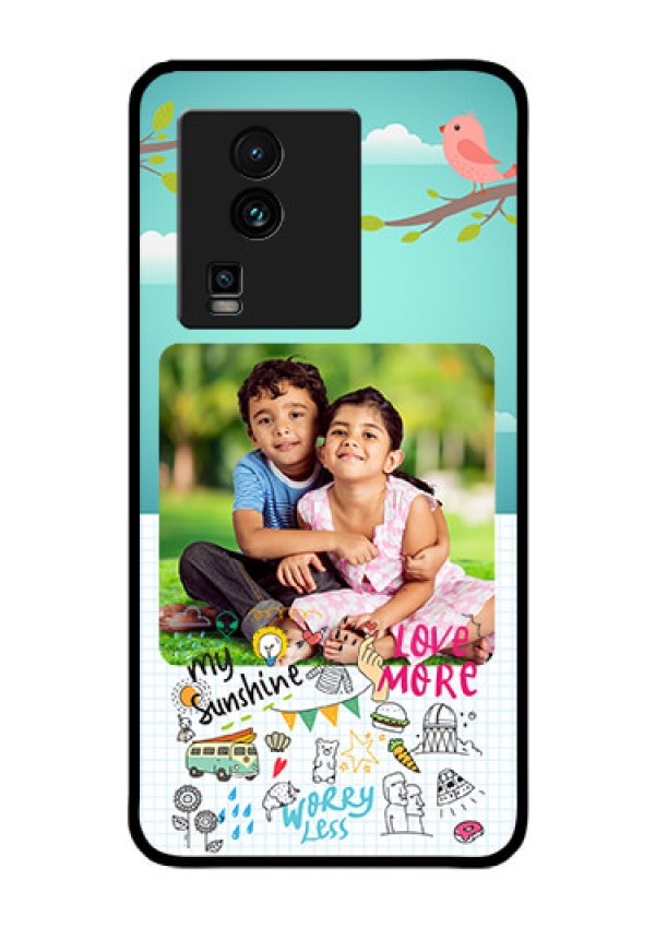 iQOO Neo 7 5G Photo Printing on Glass Case - Doodle love Design