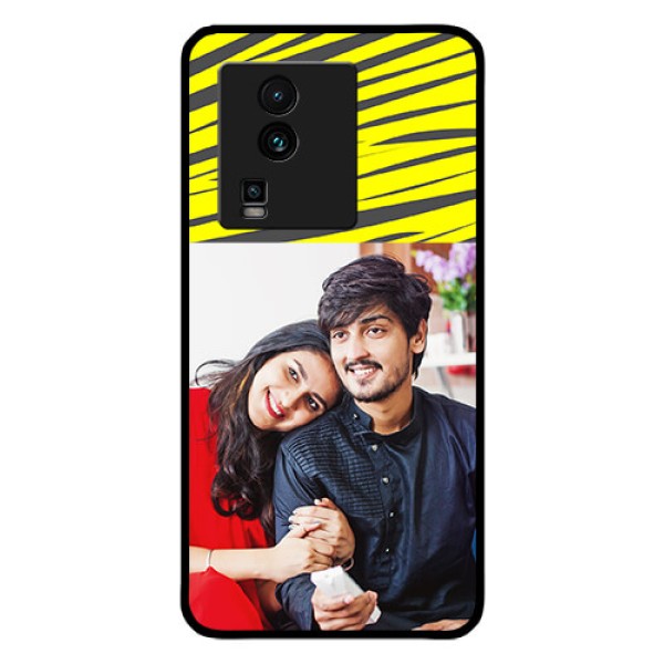 iQOO Neo 7 5G Photo Printing on Glass Case - Yellow Abstract Design