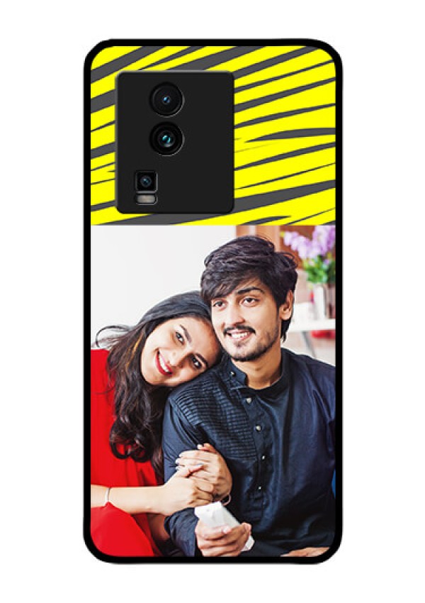 iQOO Neo 7 5G Photo Printing on Glass Case - Yellow Abstract Design