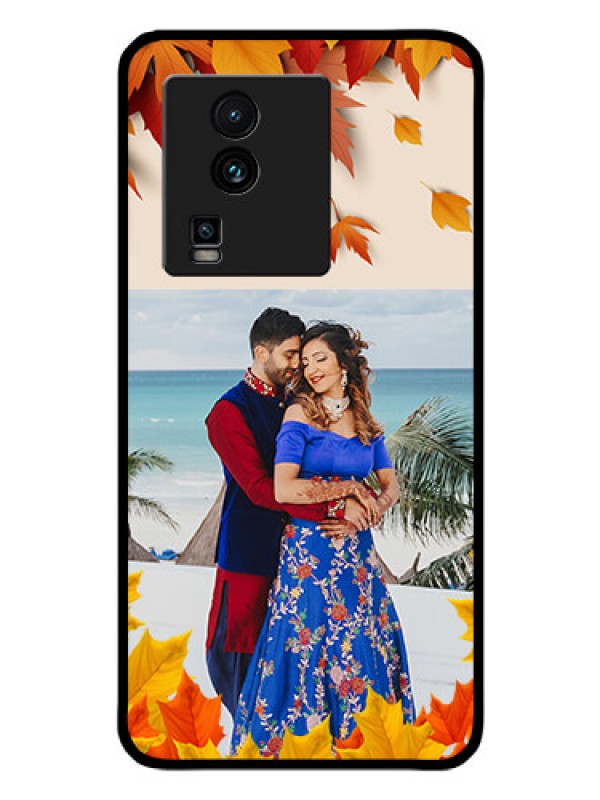 Custom iQOO Neo 7 5G Photo Printing on Glass Case - Autumn Maple Leaves Design