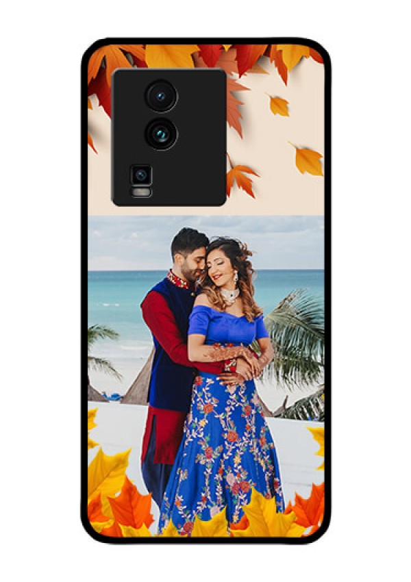iQOO Neo 7 5G Photo Printing on Glass Case - Autumn Maple Leaves Design
