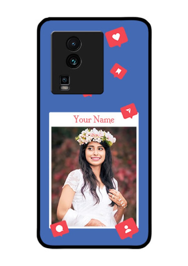 iQOO Neo 7 5G Custom Glass Phone Case - Like Share And Comment Design
