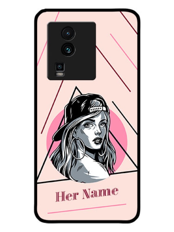 Custom iQOO Neo 7 5G Personalized Glass Phone Case - Rockstar Girl Design