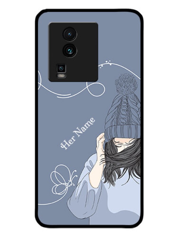 Custom iQOO Neo 7 5G Custom Glass Mobile Case - Girl in winter outfit Design