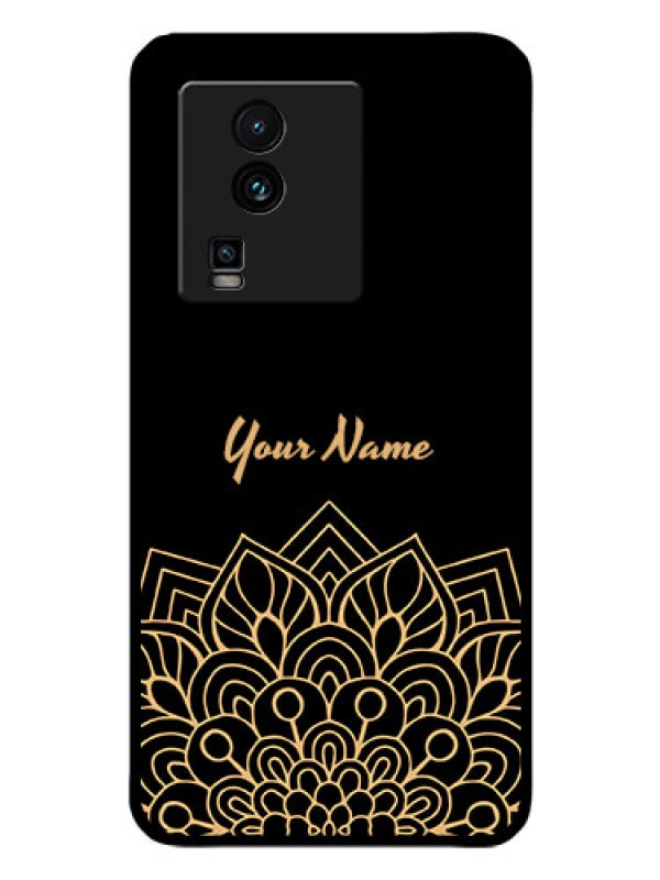 Custom iQOO Neo 7 5G Custom Glass Phone Case - Golden mandala Design