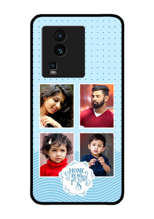 iQOO Neo 7 5G Custom Glass Phone Case - Cute love quote with 4 pic upload Design