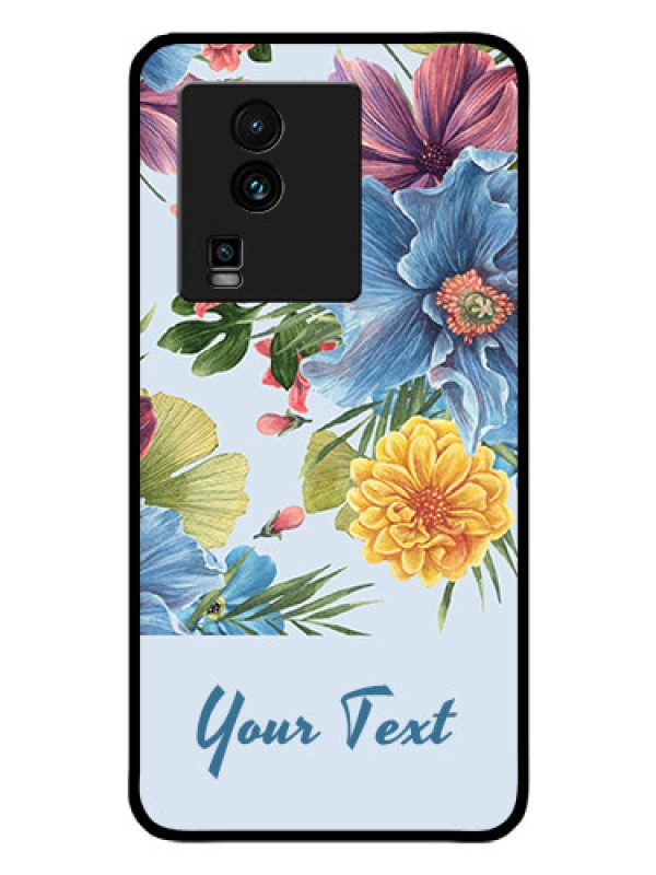 Custom iQOO Neo 7 5G Custom Glass Mobile Case - Stunning Watercolored Flowers Painting Design