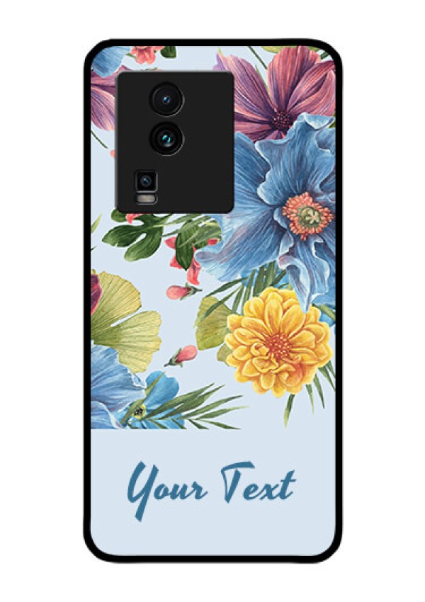 iQOO Neo 7 5G Custom Glass Mobile Case - Stunning Watercolored Flowers Painting Design