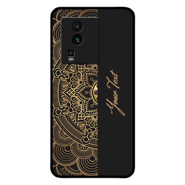 iQOO Neo 7 5G Photo Printing on Glass Case - Mandala art with custom text Design